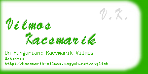 vilmos kacsmarik business card